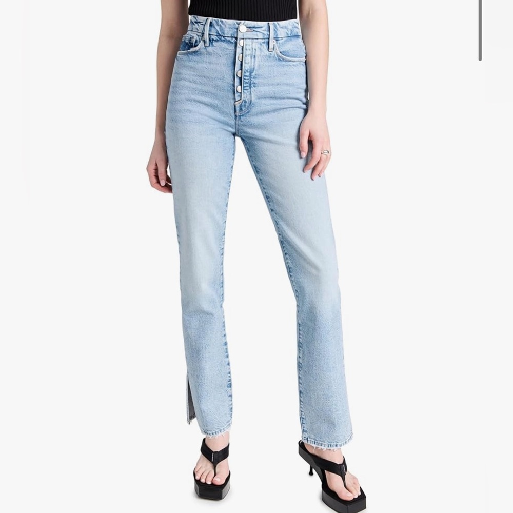 Good American Women's Good Boy Jeans in INDIGO381 Wash Size 28